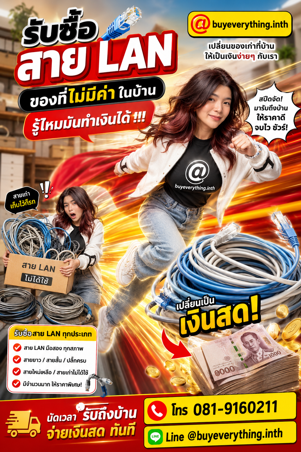 รับซื้อสาย LAN ติดต่อประเมินราคาได้ตลอด คุยง่าย ต่อรองได้