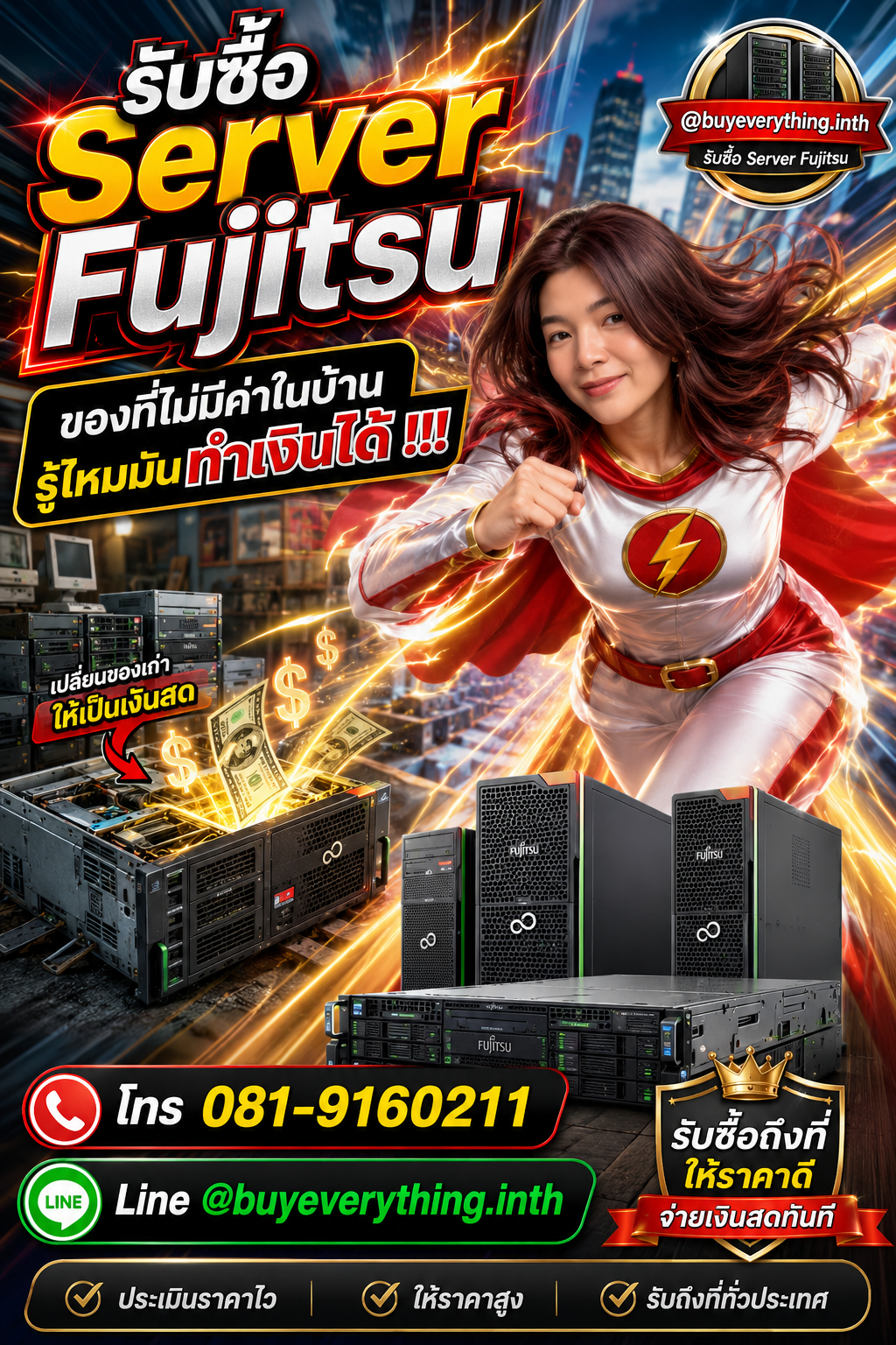 รับซื้อ Server Fujitsu ประเมินราคาได้ตลอด คุยง่าย ต่อรองได้
